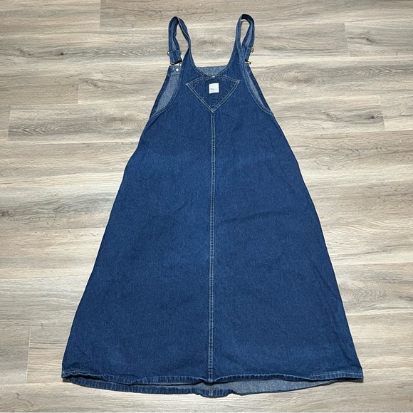 Pointer 17 Blue Jean Jumper Overall Dress Denim Cottagecore Chore USA Made VTG - Picture 4 of 7